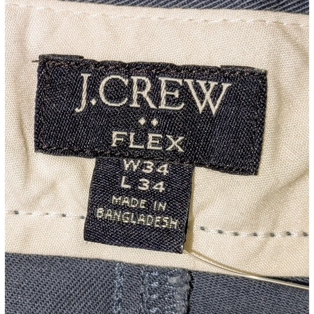 J. Crew Flex Slim Fit‎ Chino Pants Gray Men's W34 L34 Casual Dress Trousers $80